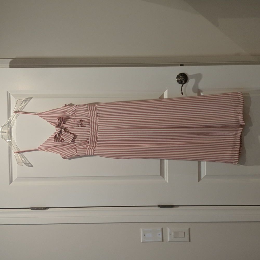 Pink Striped Jumpsuit
